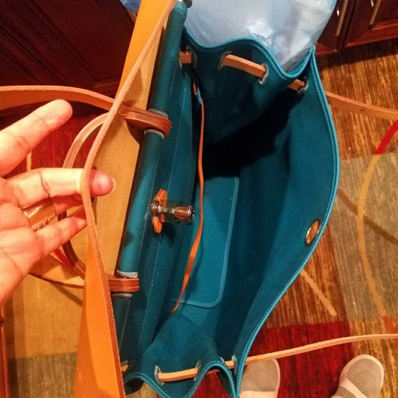 Hermès Herbag HERMESBlue Canvas and Natural Calfsk - Picture 3 of 5